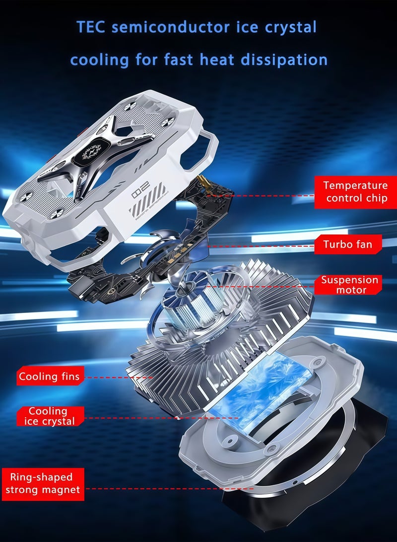 DAKS Magnetic Semiconductor Phone Cooler with RGB Lights, 7-Speed Adjustable Cooling, 3000mAh Detachable Battery, Low Noise ≤25dB, Type-C Fast Charging, for Gaming & Outdoor Vlogging – Compatible with iPhone & Android - Image 3